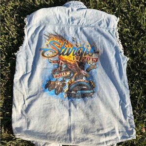 Sturgis Black Hill Rally Denim Sleeveless Shirt